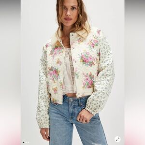 For love And Lemons Marlee Cropped Quilted Jacket